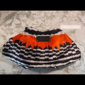 Alexander Mcqueen Satin Printed De Manta Clutch